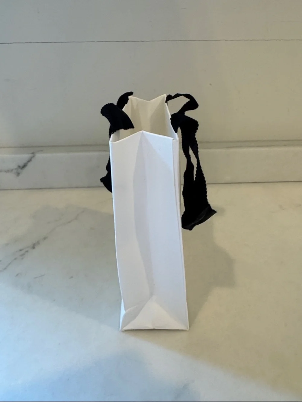 CELINE Paris White Gift Bag with Black Ribbon 5x5x2.5
